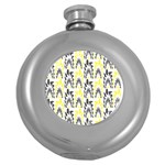 Tricolored Geometric Pattern Round Hip Flask (5 oz) Front