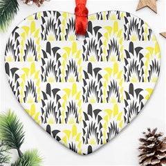 Tricolored Geometric Pattern Heart Ornament (two Sides) by linceazul