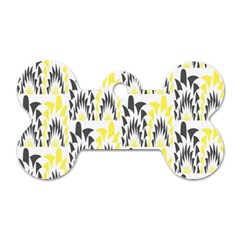 Tricolored Geometric Pattern Dog Tag Bone (two Sides) by linceazul