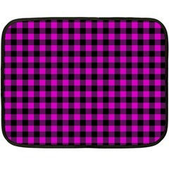 Lumberjack Fabric Pattern Pink Black Double Sided Fleece Blanket (mini)  by EDDArt