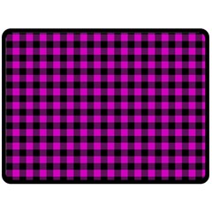 Lumberjack Fabric Pattern Pink Black Fleece Blanket (large)  by EDDArt