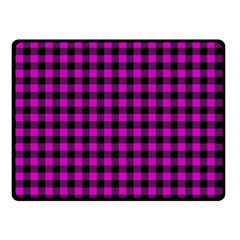 Lumberjack Fabric Pattern Pink Black Double Sided Fleece Blanket (small)  by EDDArt