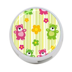 Animals Bear Flower Floral Line Red Green Pink Yellow Sunflower Star 4-port Usb Hub (two Sides)  by Mariart
