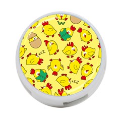 Animals Yellow Chicken Chicks Worm Green 4-port Usb Hub (two Sides)  by Mariart