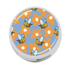 Wasp Bee Honey Flower Floral Star Orange Yellow Gray 4-port Usb Hub (two Sides)  by Mariart