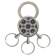 Geometric Black And White 3-ring Key Chains by linceazul