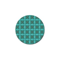 Turquoise Damask Pattern Golf Ball Marker (4 Pack) by linceazul