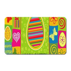 Happy Easter Butterfly Love Flower Floral Color Rainbow Magnet (rectangular) by Mariart