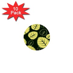 Leaf Green Yellow 1  Mini Buttons (10 Pack)  by Mariart