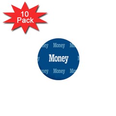 Money White Blue Color 1  Mini Buttons (10 Pack)  by Mariart