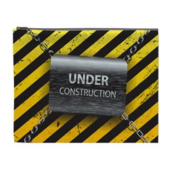 Under Construction Sign Iron Line Black Yellow Cross Cosmetic Bag (xl) by Mariart