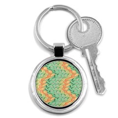Emerald And Salmon Pattern Key Chains (round)  by linceazul