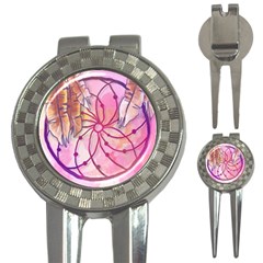 Watercolor Cute Dreamcatcher With Feathers Background 3-in-1 Golf Divots by TastefulDesigns