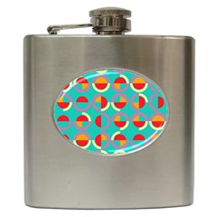 Semicircles And Arcs Pattern Hip Flask (6 Oz) by linceazul