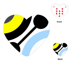 Circle Line Chevron Wave Black Blue Yellow Gray White Playing Cards (heart)  by Mariart