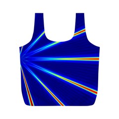 Light Neon Blue Full Print Recycle Bags (m)  by Mariart
