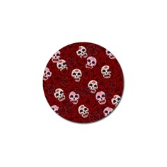 Funny Skull Rosebed Golf Ball Marker (4 Pack) by designworld65