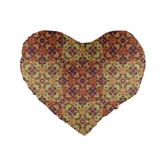 Vintage Ornate Baroque Standard 16  Premium Flano Heart Shape Cushions by dflcprints