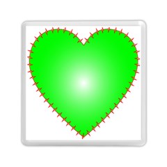 Heart Rhythm Inner Green Red Memory Card Reader (square)  by Mariart