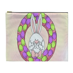 Make An Easter Egg Wreath Rabbit Face Cute Pink White Cosmetic Bag (xl) by Mariart