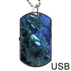Shiny Blue Pebbles Dog Tag Usb Flash (two Sides) by linceazul