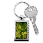 Green And Gold Abstract Key Chains (Rectangle)  Front