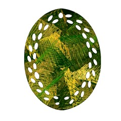 Green And Gold Abstract Ornament (oval Filigree) by linceazul