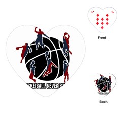 Basketball Never Stops Playing Cards (heart)  by Valentinaart