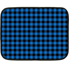 Lumberjack Fabric Pattern Blue Black Double Sided Fleece Blanket (mini)  by EDDArt