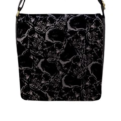 Skulls Pattern Flap Messenger Bag (l)  by ValentinaDesign