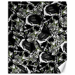 Skulls Pattern Canvas 11  X 14   by ValentinaDesign