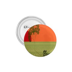 Sunset Orange Green Tree Sun Red Polka 1 75  Buttons by Mariart