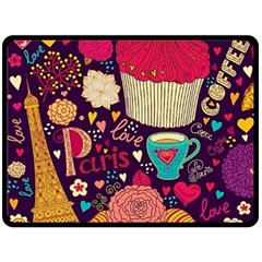 Cute Colorful Doodles Colorful Cute Doodle Paris Fleece Blanket (large)  by Nexatart