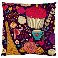 Cute Colorful Doodles Colorful Cute Doodle Paris Standard Flano Cushion Case (two Sides) by Nexatart
