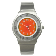 Scarlet Pimpernel Writing Orange Green Stainless Steel Watch by Mariart
