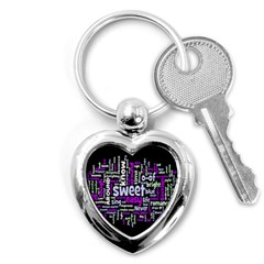 Writing Color Rainbow Sweer Love Key Chains (heart)  by Mariart