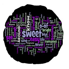Writing Color Rainbow Sweer Love Large 18  Premium Flano Round Cushions by Mariart