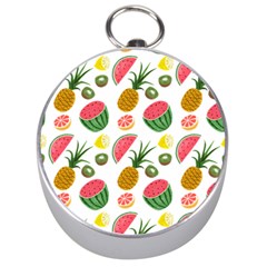 Fruits Pattern Silver Compasses by Nexatart