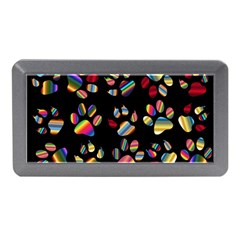 Colorful Paw Prints Pattern Background Reinvigorated Memory Card Reader (mini) by Nexatart
