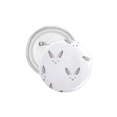 Bunny Line Rabbit Face Animals White Pink 1 75  Buttons by Mariart