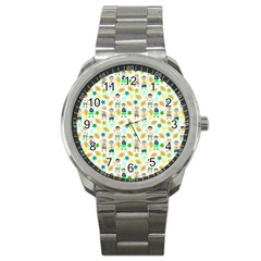 Kids Football Players Playing Sports Star Sport Metal Watch by Mariart