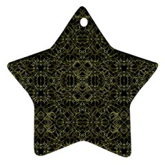 Golden Geo Tribal Pattern Ornament (star) by dflcprints
