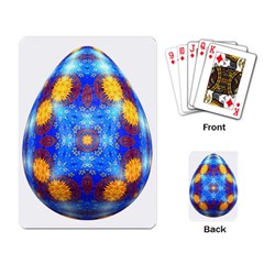 Easter Eggs Egg Blue Yellow Playing Card by Nexatart