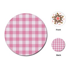 Plaid Pattern Playing Cards (round)  by ValentinaDesign