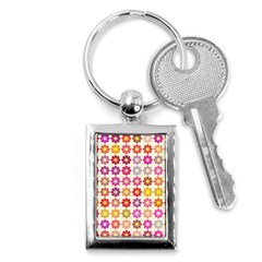 Multicolored Floral Pattern Key Chains (rectangle)  by linceazul