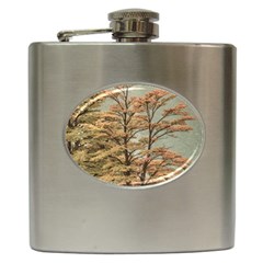 Landscape Scene Colored Trees At Glacier Lake  Patagonia Argentina Hip Flask (6 Oz) by dflcprints