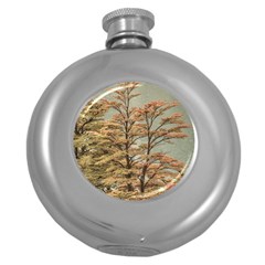 Landscape Scene Colored Trees At Glacier Lake  Patagonia Argentina Round Hip Flask (5 Oz) by dflcprints