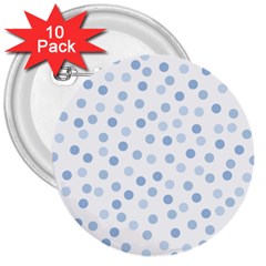 Bubble Balloon Circle Polka Blue 3  Buttons (10 Pack)  by Mariart