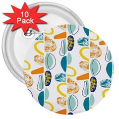 Pebbles Texture Mid Century 3  Buttons (10 Pack)  by Mariart