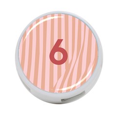 Number 6 Line Vertical Red Pink Wave Chevron 4-port Usb Hub (two Sides)  by Mariart